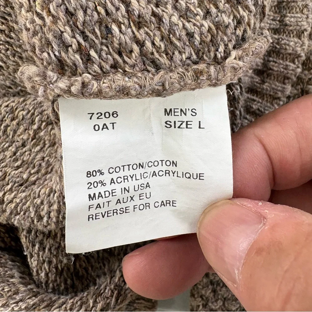 Woolrich Men’s Size Large Made in USA Crew Neck Knit Sweater In Brown